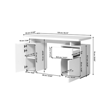 Wooden Contemporary Home Office Desk, dimensions.