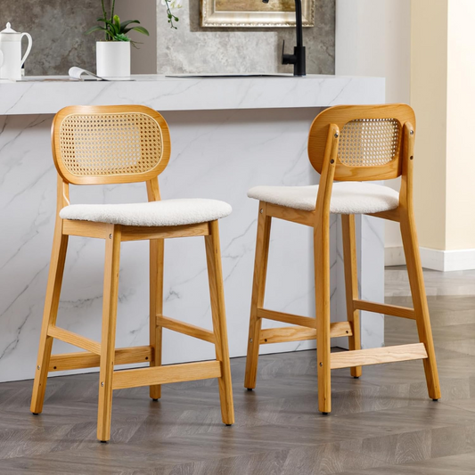 Rattan Kitchen Stools Set Of Two