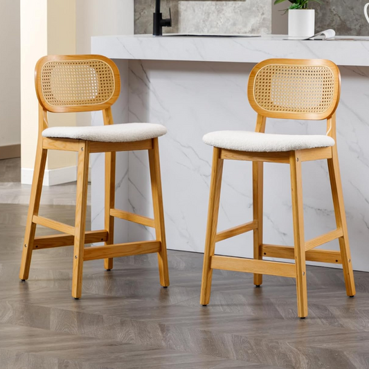 Rattan Kitchen Stools Set Of Two